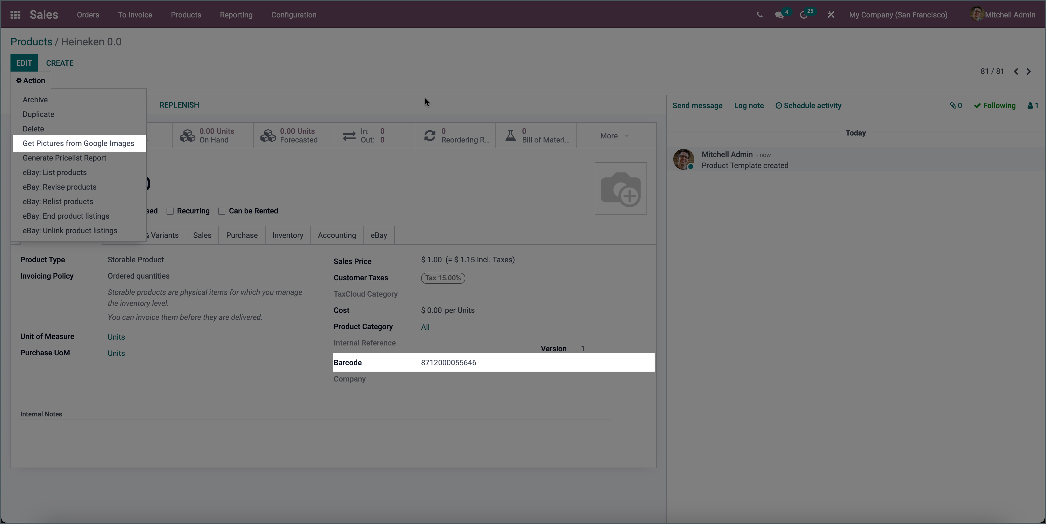 Odoo Google productafbeeldingen