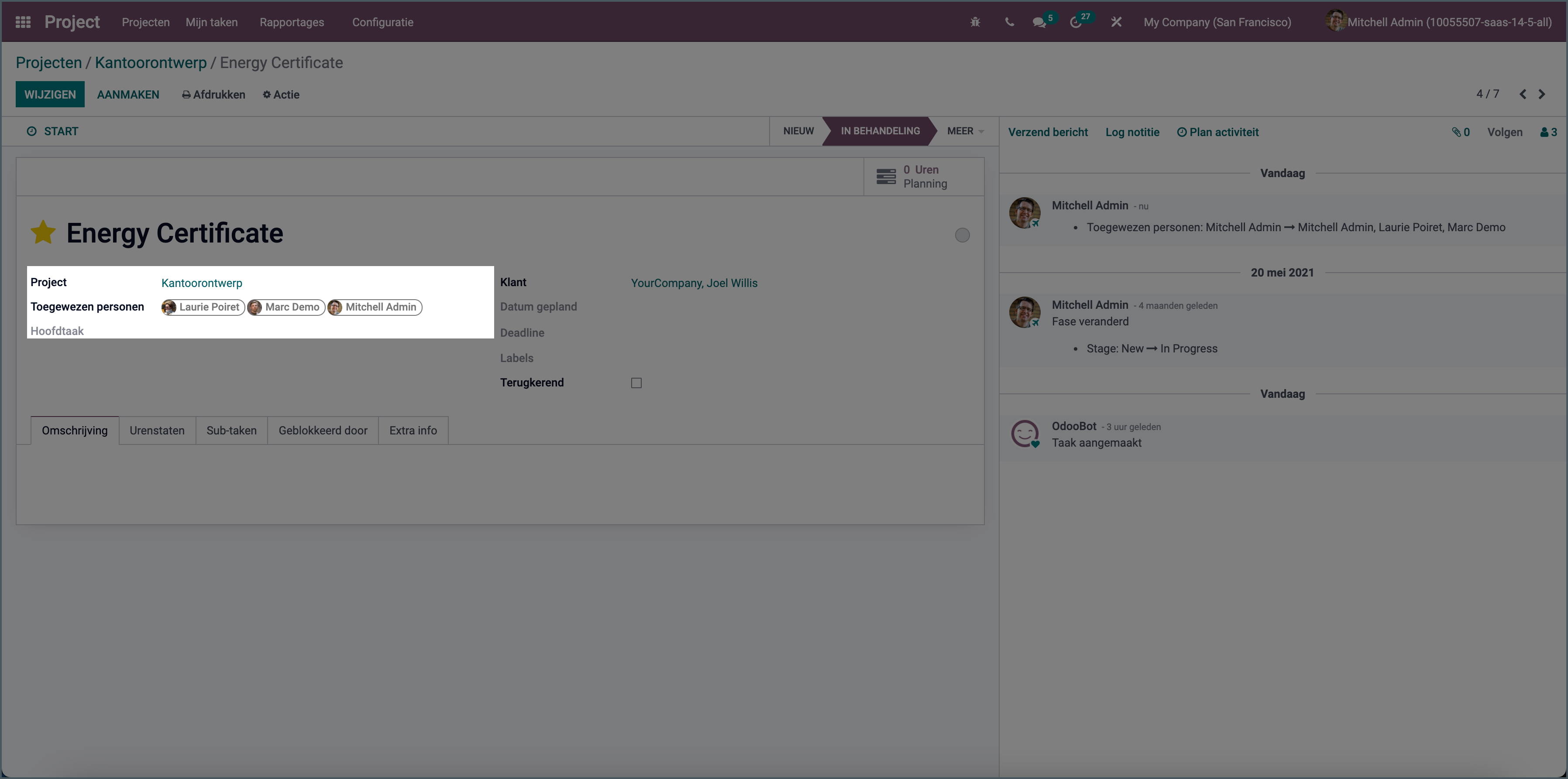 Assign project tasks to multiple project employees
