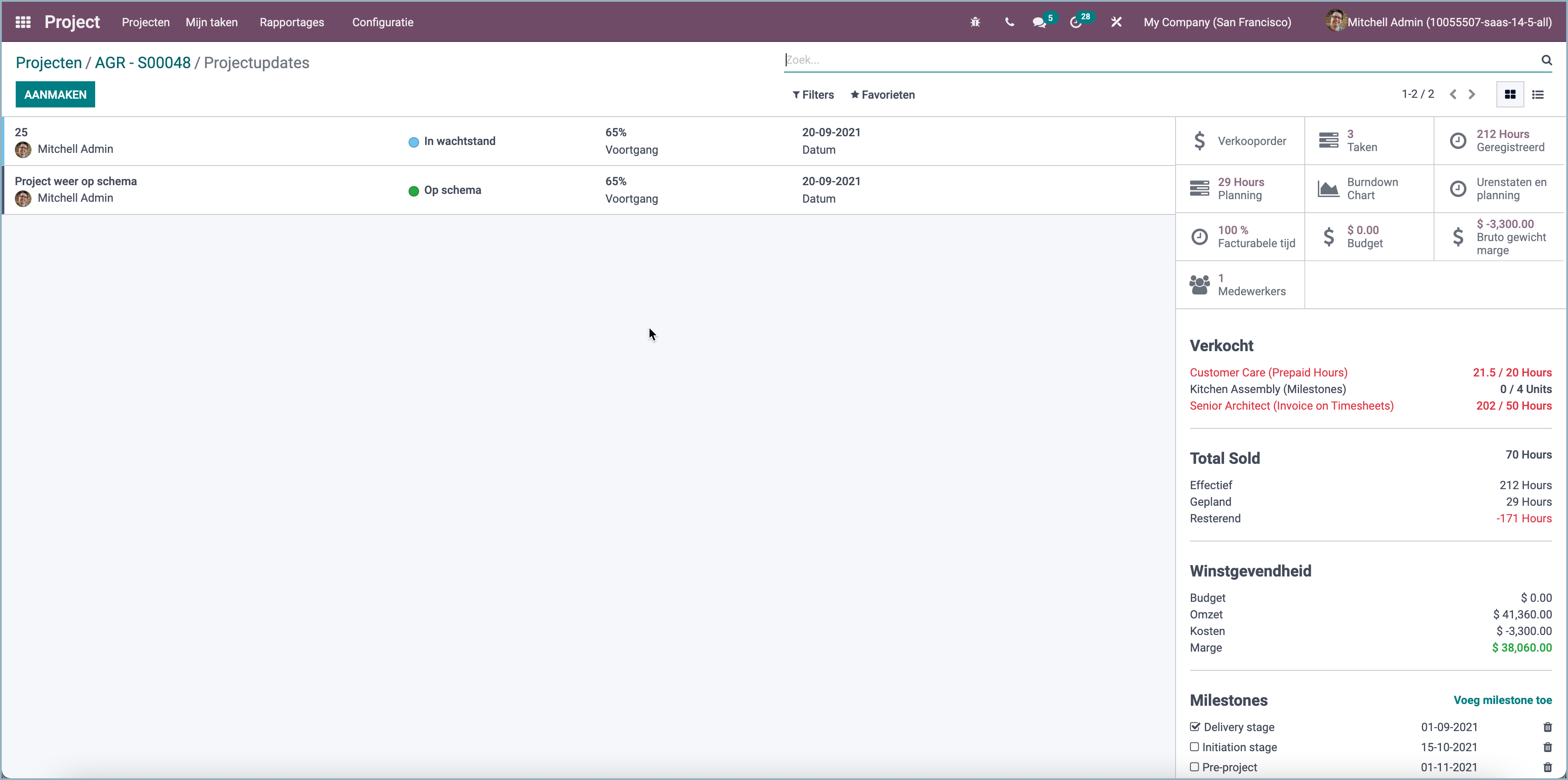 Odoo project updates - Project overview