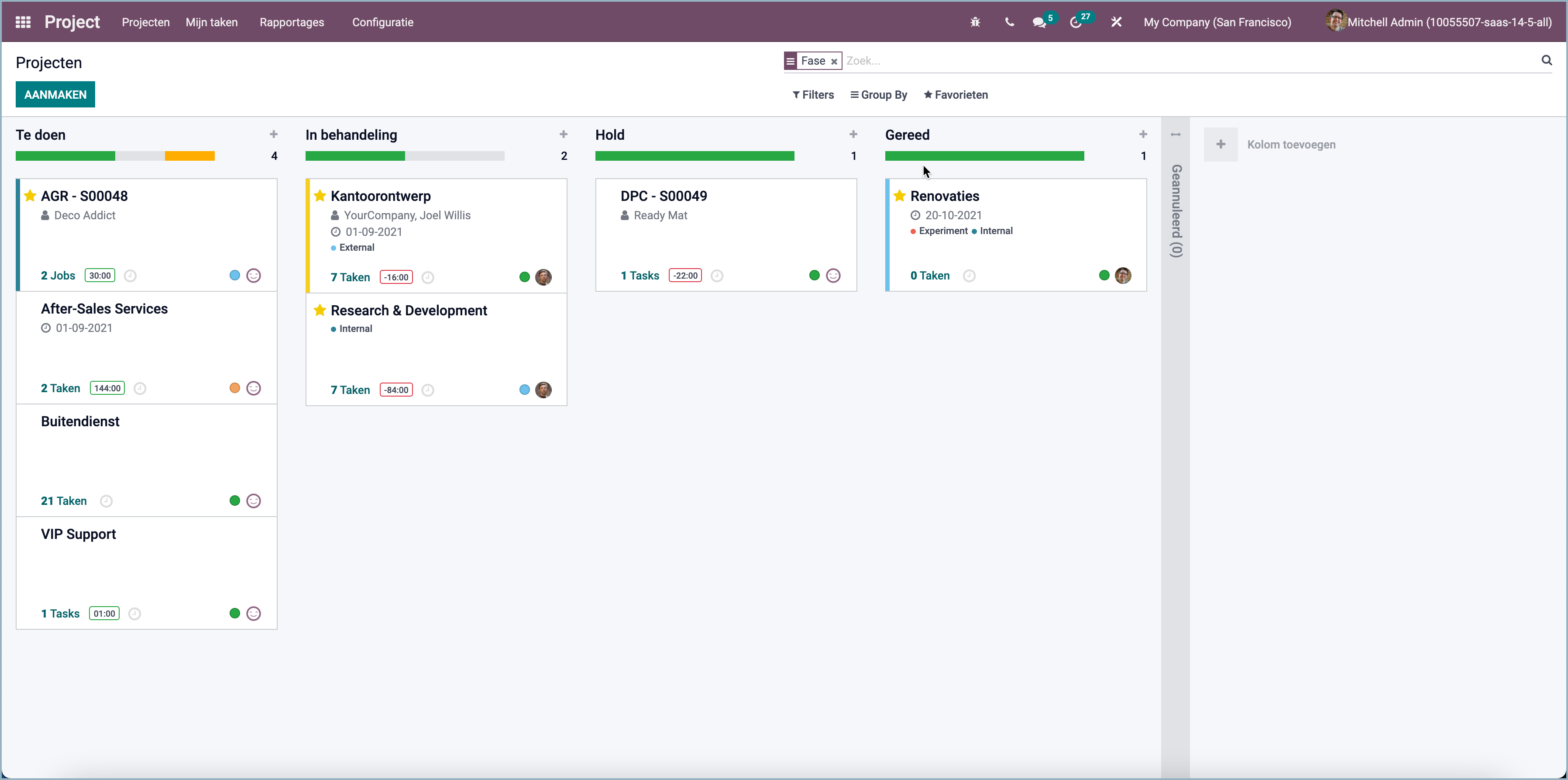 Now also keep track of the status of a project