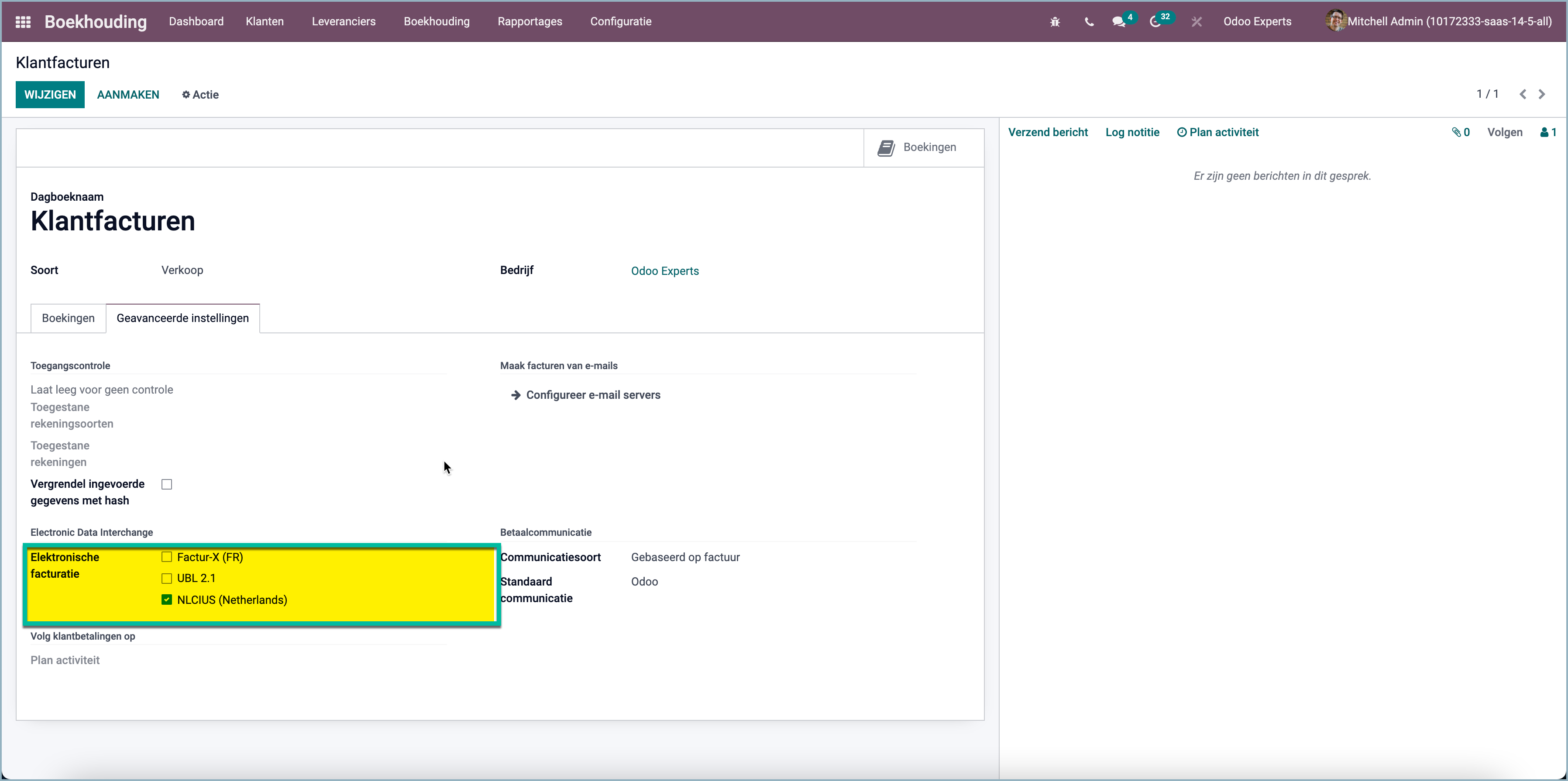 Enable UBL invoicing in the accounting journal