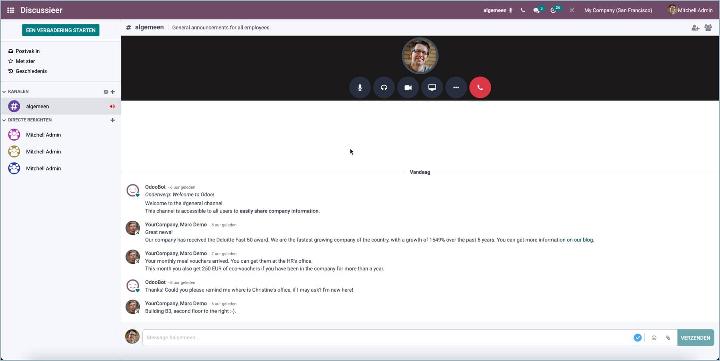 Odoo Discuss App view