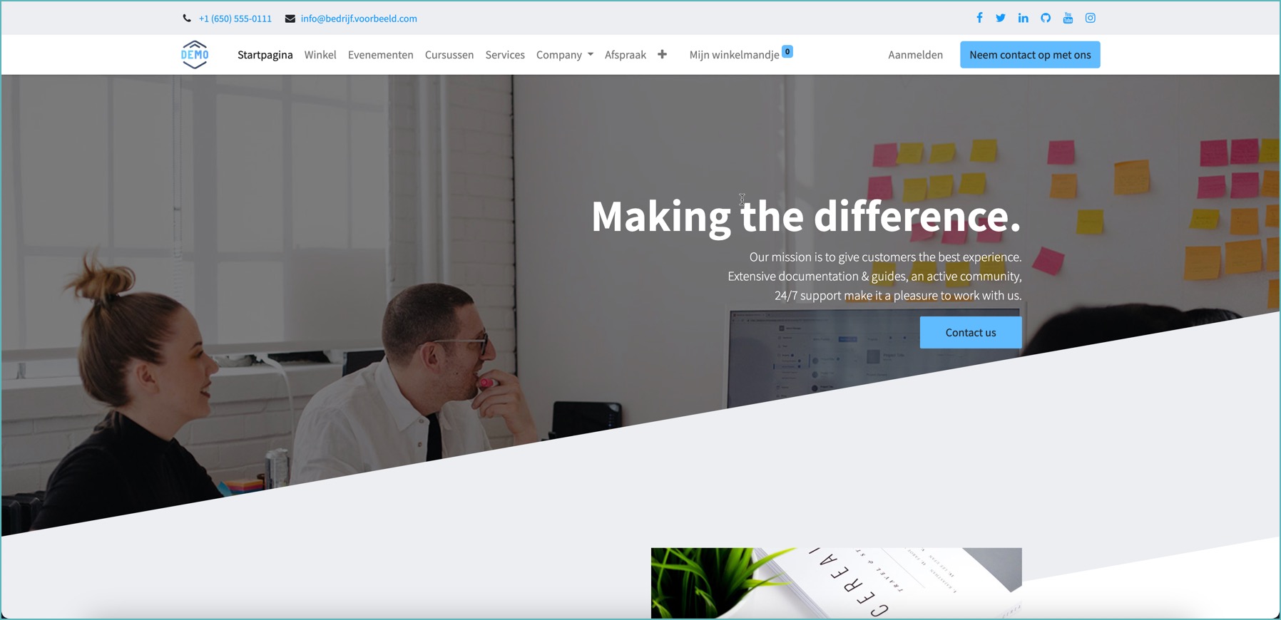 Odoo Website voorbeeld
