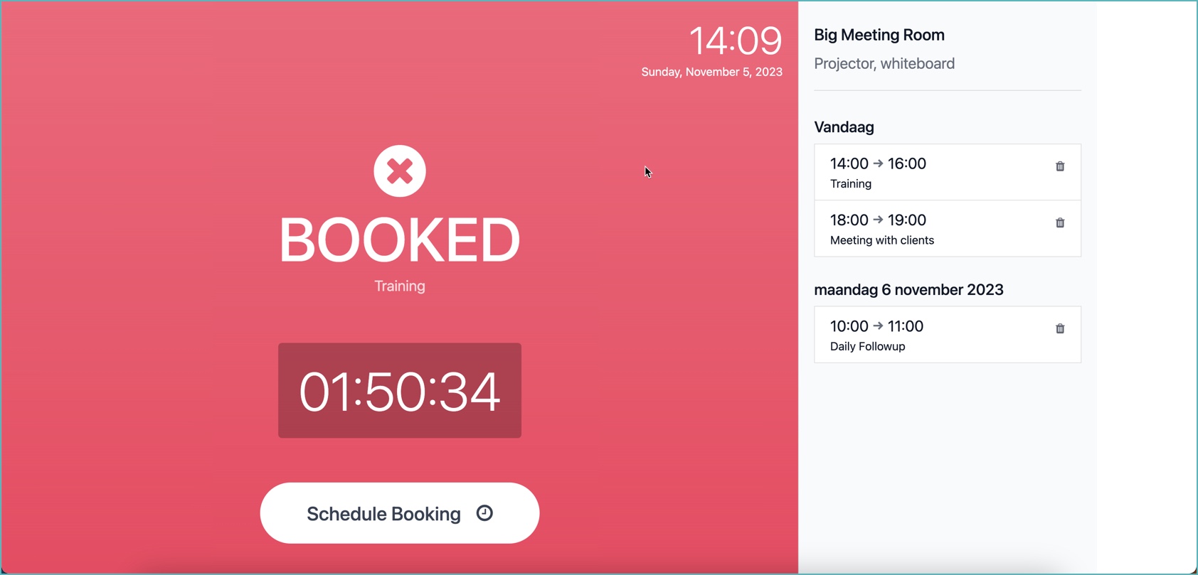 Door screen for meeting room