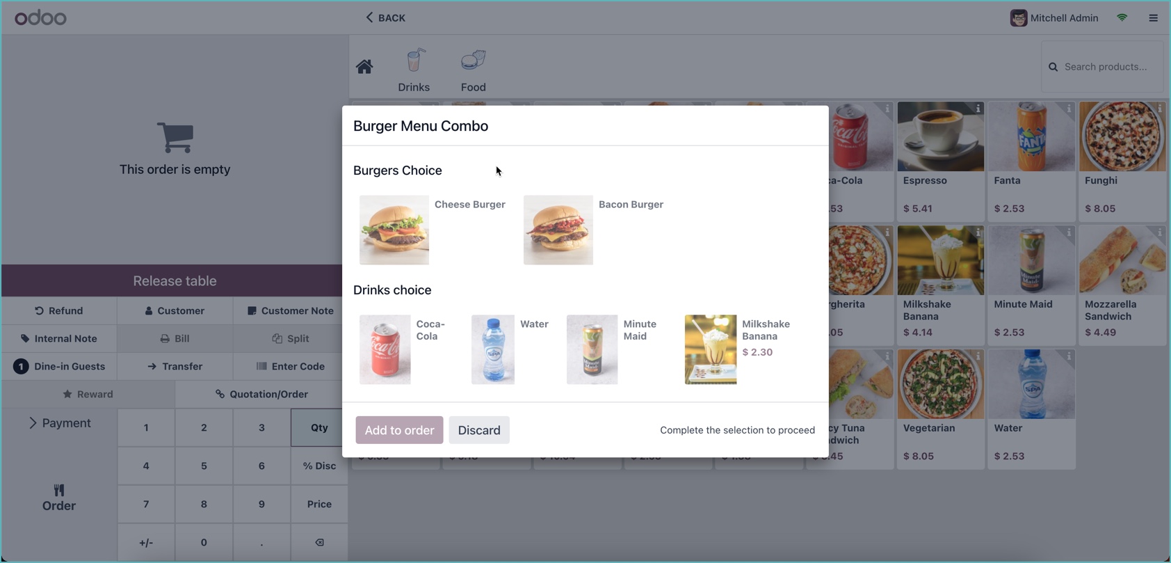 Odoo POS Comboproducts