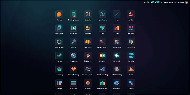 Dark mode weergave Odoo 17