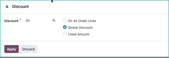 Adding a discount to a sales order