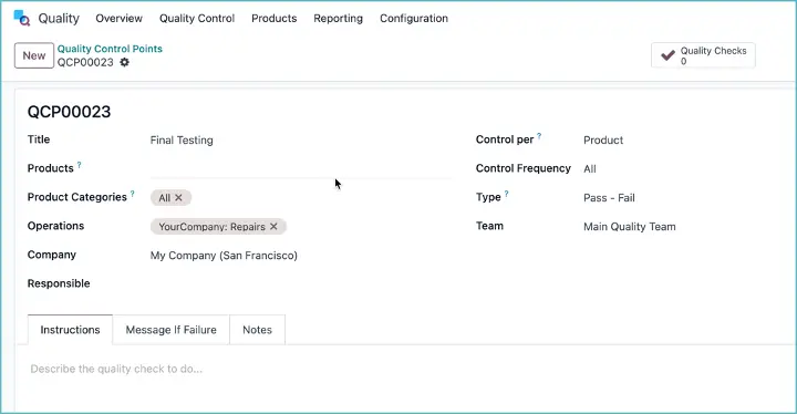 Quality Control on Repairs
