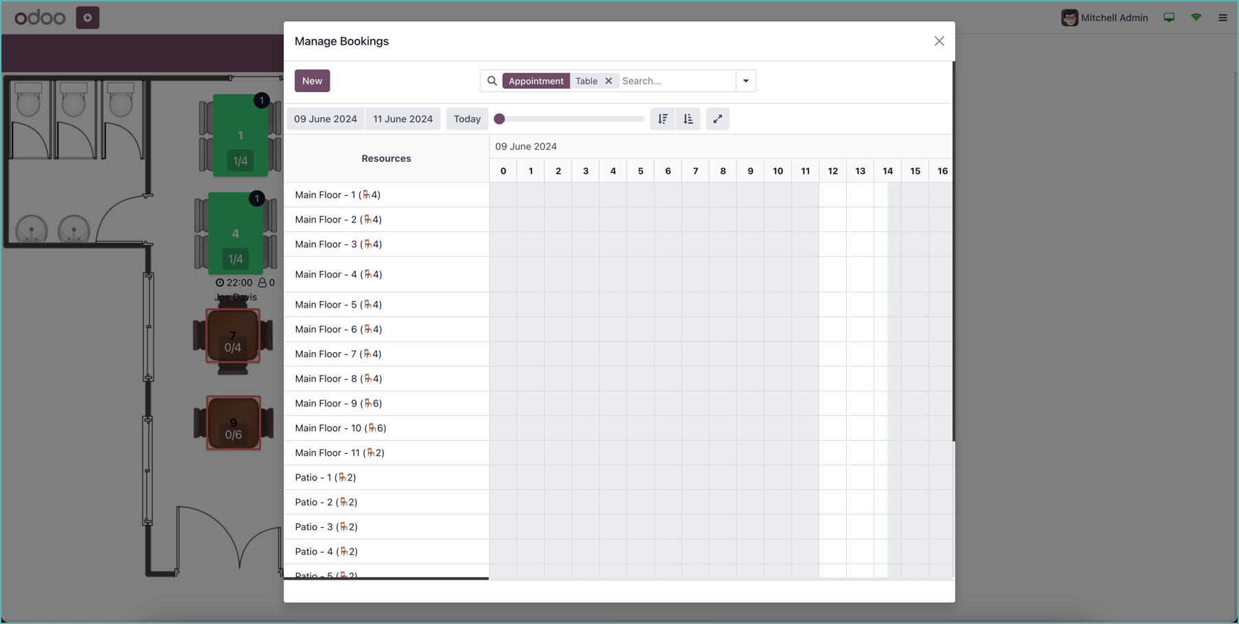 Odoo Manage your bookings in the Restaurant Cashier