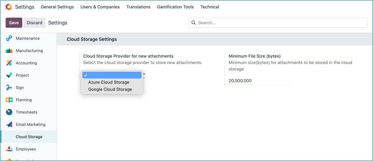 Cloud Storage Integration in Odoo