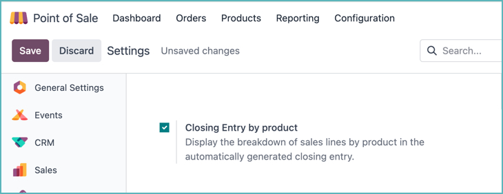 Product Details in Closing Accounting