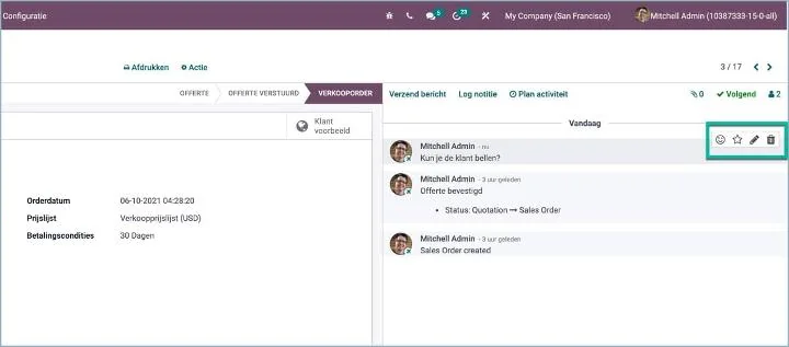 Odoo - Editing and deleting internal chat messages