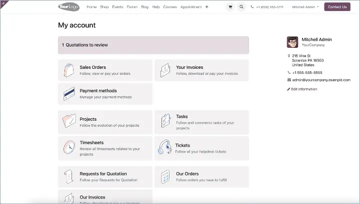 Odoo 17 revamped portal