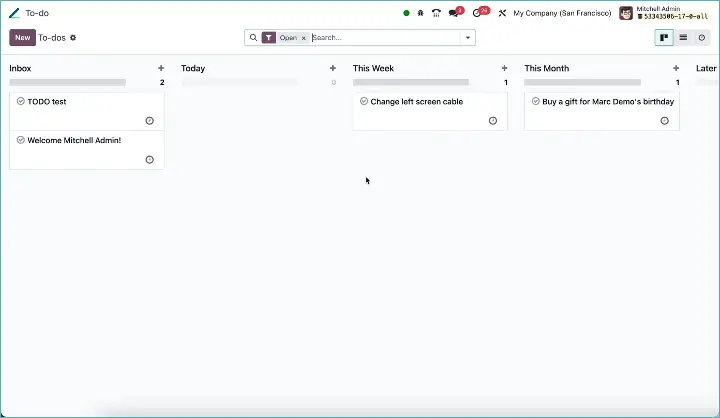 Odoo To Do List