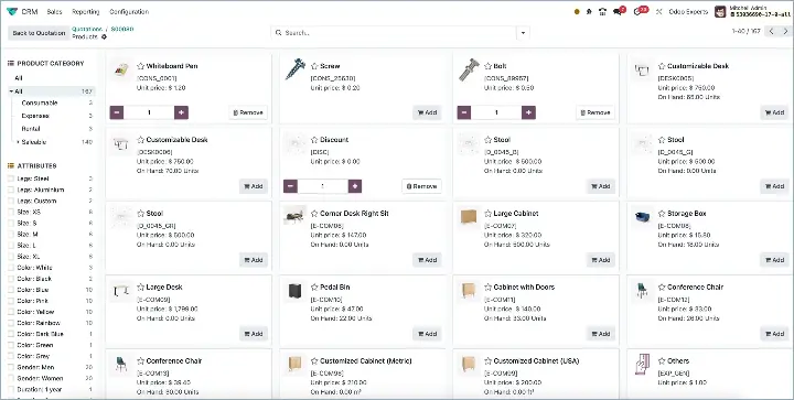 Odoo Order via catalog