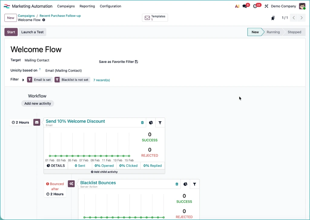 Marketing Automation Flow in Odoo