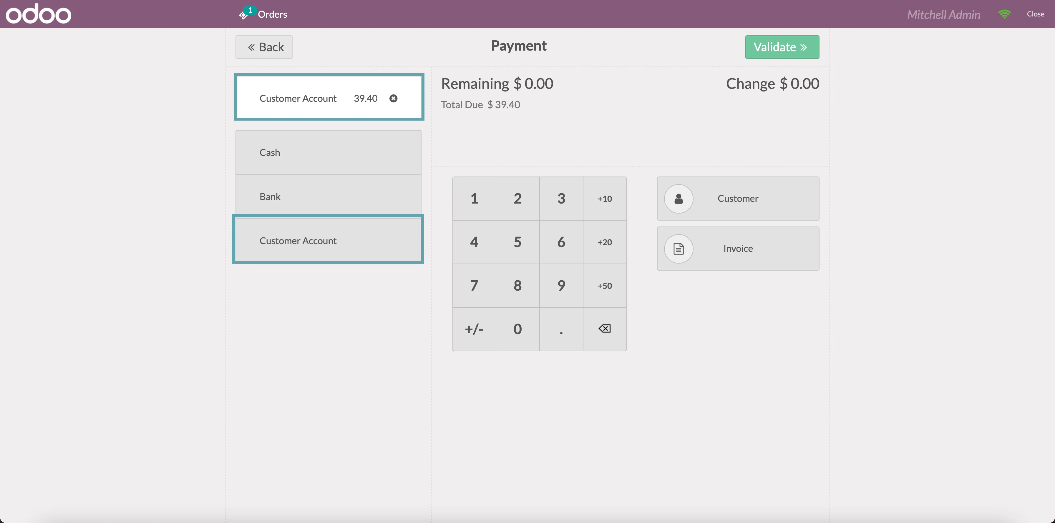 Odoo - Let customers buy on account