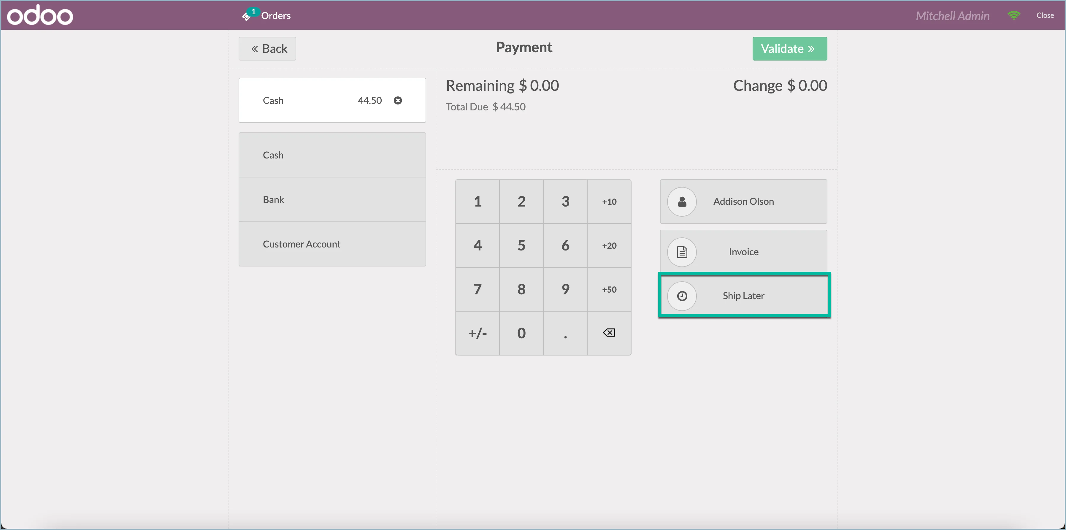 Odoo - Subsequent delivery of products
