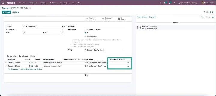 Odoo - Use variants only for certain components and by-products