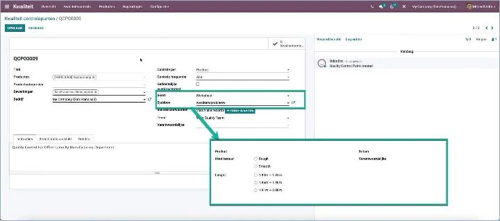 Odoo - Worksheets for quality checks