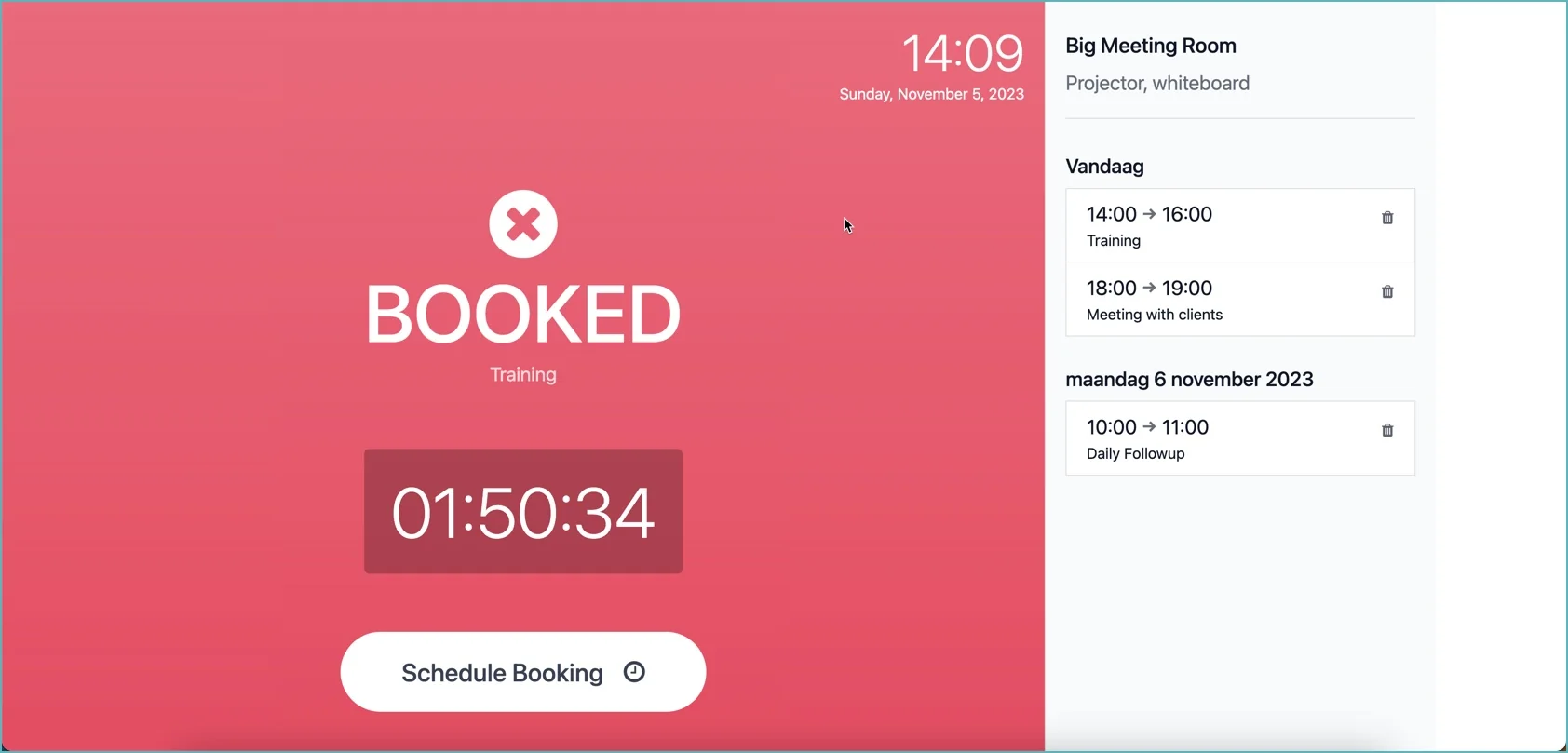 Door screen for meeting room