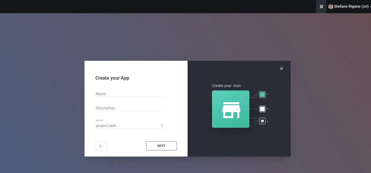 Odoo Studio Home Screen