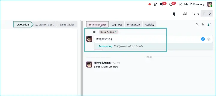 Odoo - Send message to everyone with this role