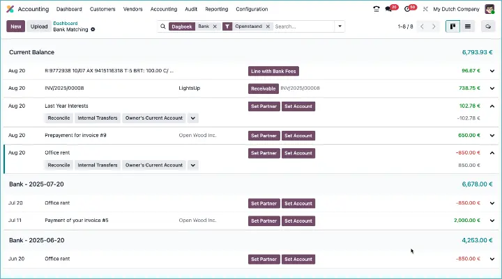 Odoo Bank Reconciliation