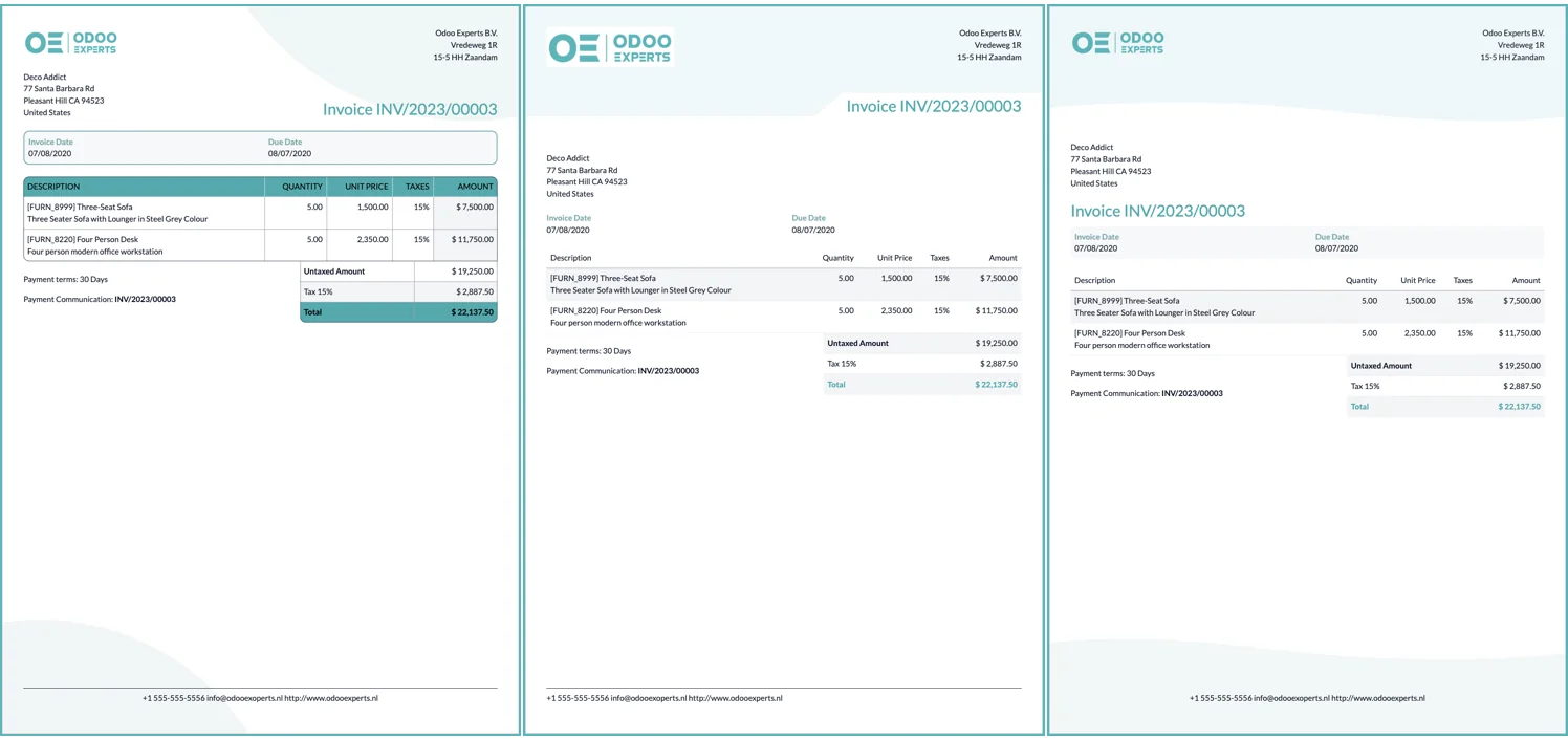 3 nieuwe document lay-outs