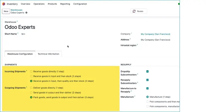 Odoo 18 - Voorraad - Push- en Pullregels