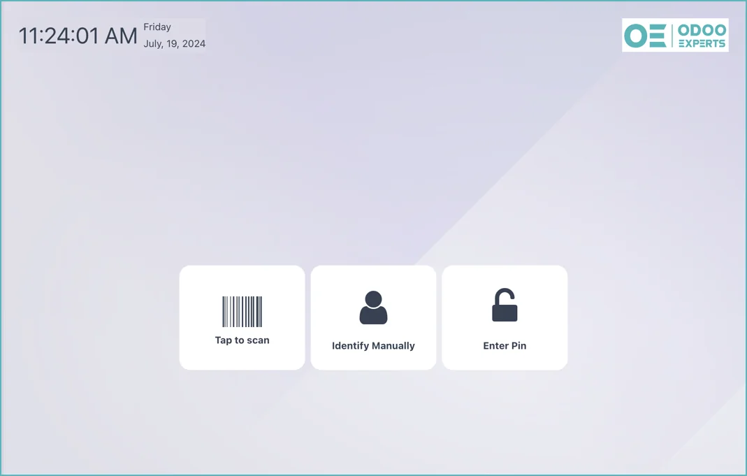 Odoo kassa inlogscherm