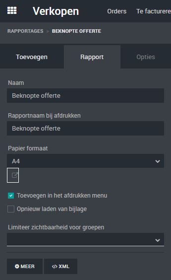 Odoo Studio papierformaat