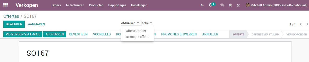 Odoo Studio afdrukken